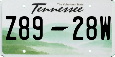 TN license plate Z8928W