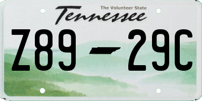 TN license plate Z8929C