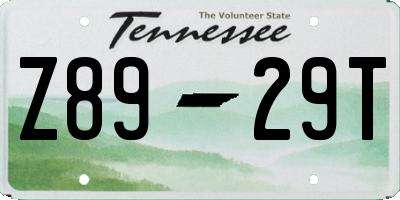TN license plate Z8929T