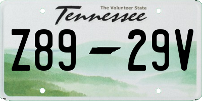 TN license plate Z8929V