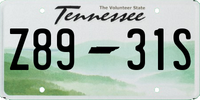 TN license plate Z8931S
