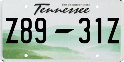 TN license plate Z8931Z