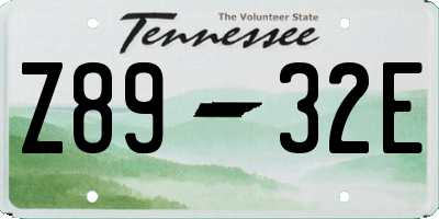 TN license plate Z8932E