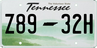 TN license plate Z8932H