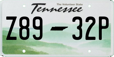 TN license plate Z8932P