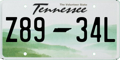TN license plate Z8934L
