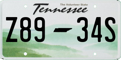 TN license plate Z8934S