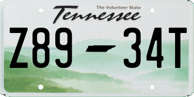 TN license plate Z8934T