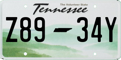 TN license plate Z8934Y