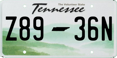 TN license plate Z8936N
