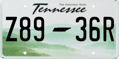 TN license plate Z8936R