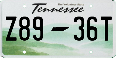 TN license plate Z8936T