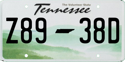 TN license plate Z8938D