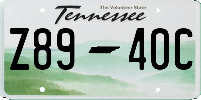 TN license plate Z8940C