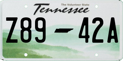 TN license plate Z8942A