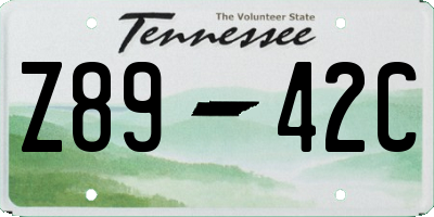 TN license plate Z8942C
