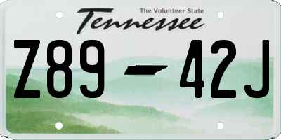 TN license plate Z8942J