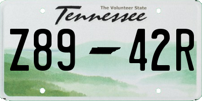 TN license plate Z8942R