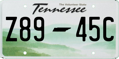 TN license plate Z8945C