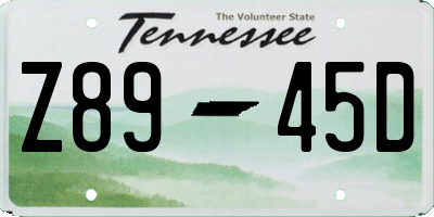 TN license plate Z8945D