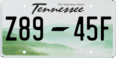 TN license plate Z8945F