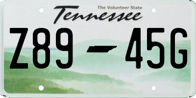 TN license plate Z8945G