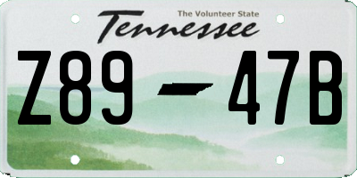 TN license plate Z8947B