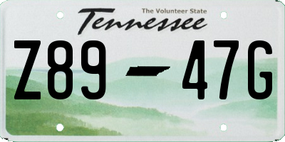 TN license plate Z8947G