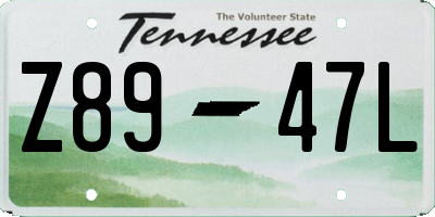 TN license plate Z8947L