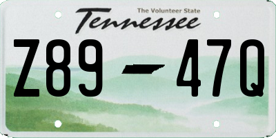TN license plate Z8947Q