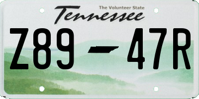 TN license plate Z8947R
