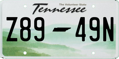 TN license plate Z8949N