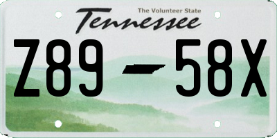 TN license plate Z8958X