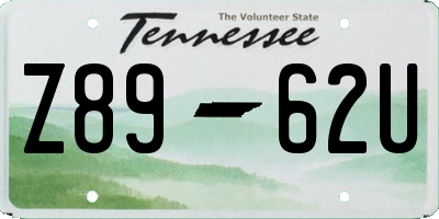 TN license plate Z8962U