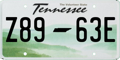 TN license plate Z8963E
