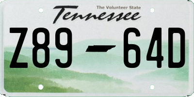 TN license plate Z8964D