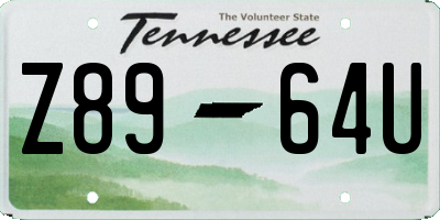 TN license plate Z8964U