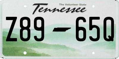 TN license plate Z8965Q