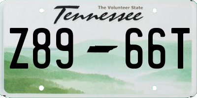 TN license plate Z8966T