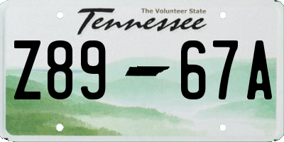 TN license plate Z8967A