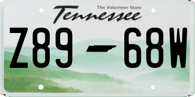 TN license plate Z8968W