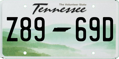 TN license plate Z8969D