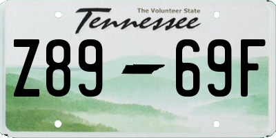 TN license plate Z8969F