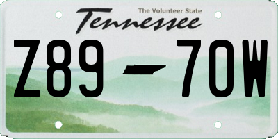 TN license plate Z8970W