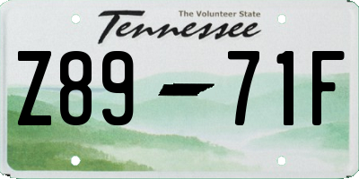 TN license plate Z8971F