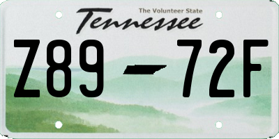 TN license plate Z8972F