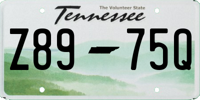 TN license plate Z8975Q