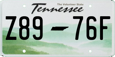 TN license plate Z8976F