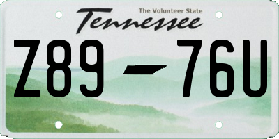 TN license plate Z8976U