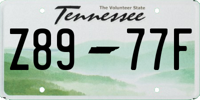 TN license plate Z8977F
